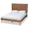 Baxton Studio Amira Mid-Century Modern Transitional Ash Walnut Finished Wood King Size Platform Bed 180-11157-9409-Zoro - alternate 1